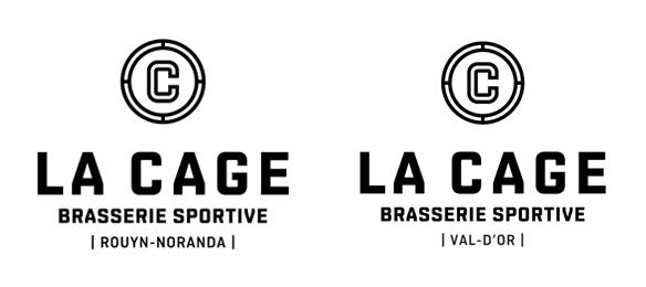 Logos de La cage Brasserie Sportive de Rouyn-Noranda et Val-d'Or, qui font partie du Groupe Althéa
